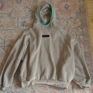 Fear of God Tan Hoodie with Green Accents